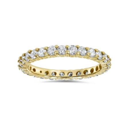 - 1 1/2ct Prong Diamond Eternity Ring 14K Yellow Gold