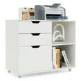thumbnail image 1 of Gymax 3-Drawer Mobile File Cabinet w/ Open Adjustable Storage Shelf for Home Office White, 1 of 10