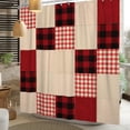 thumbnail image 5 of Tchckioa Plaid Patchwork Shower Curtain for Bathroom,Waterproof Hooks Bath Curtain,72x72, 5 of 6