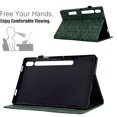thumbnail image 4 of Embossed Folio Flip Smart Case for Samsung Galaxy Tab S9/S8/S7, Premium PU Leather Kickstand Card Slots Magnetic Auto Sleep / Wake with Pen Slot Case for Samsung Galaxy Tab S9/S8/S7, Green, 4 of 5