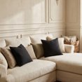 thumbnail image 4 of Unique Bargains 2 Pack Fine Stripe Throw Pillow Covers Cotton Blend Cases Black 18"x18", 4 of 7