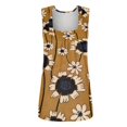 thumbnail image 2 of Gibobby Camiseta sin mangas con cuello cuadrado para mujer, informal, sin mangas, con dobladillo curvo plisado(Amarillo,G), 2 of 4
