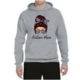 thumbnail image 3 of Autism Awareness Mom Life Messy Hair Bun | Cool Support Neon Print Bandana Mother's Day Unisex Graphic Hoodie Sweatshirt, Heather Grey, XX-Large, 3 of 5