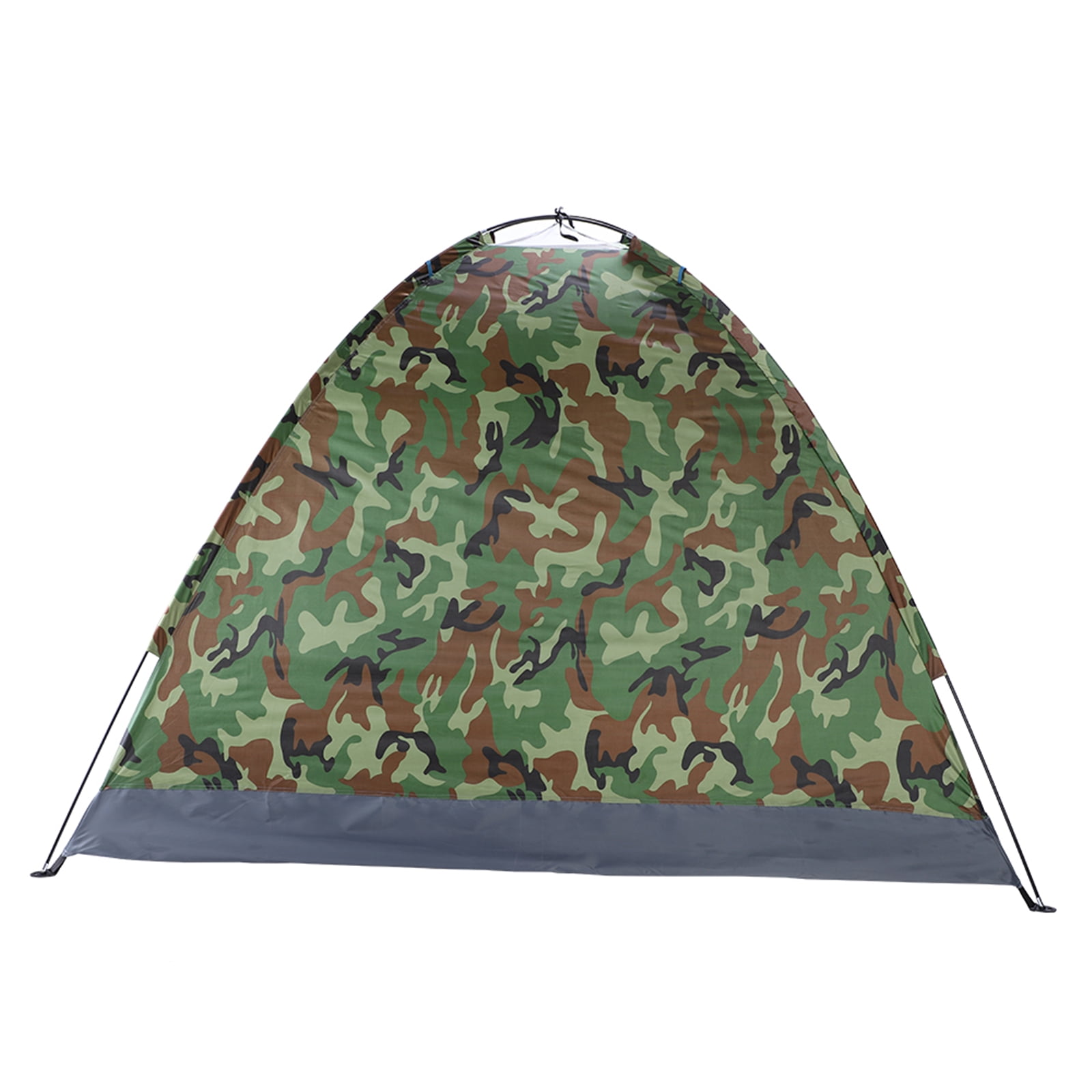 3-4 Person Camping Dome Tent Camouflage 6.56Ft Width 3.3Lbs Lightweight 180T Silver Coated Polyester Waterproof Oxford Floor Fiberglass Poles Portable Backpacking Hiking Outdoor Shelter