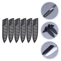 GOOHOCHY  6 Pcs House Knives Protectors Simple Cutter Sleeves Sheath Kitchen Cover Black