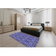 thumbnail image 3 of Tapis Bleu à Motifs, pat3201blu, 3 of 8