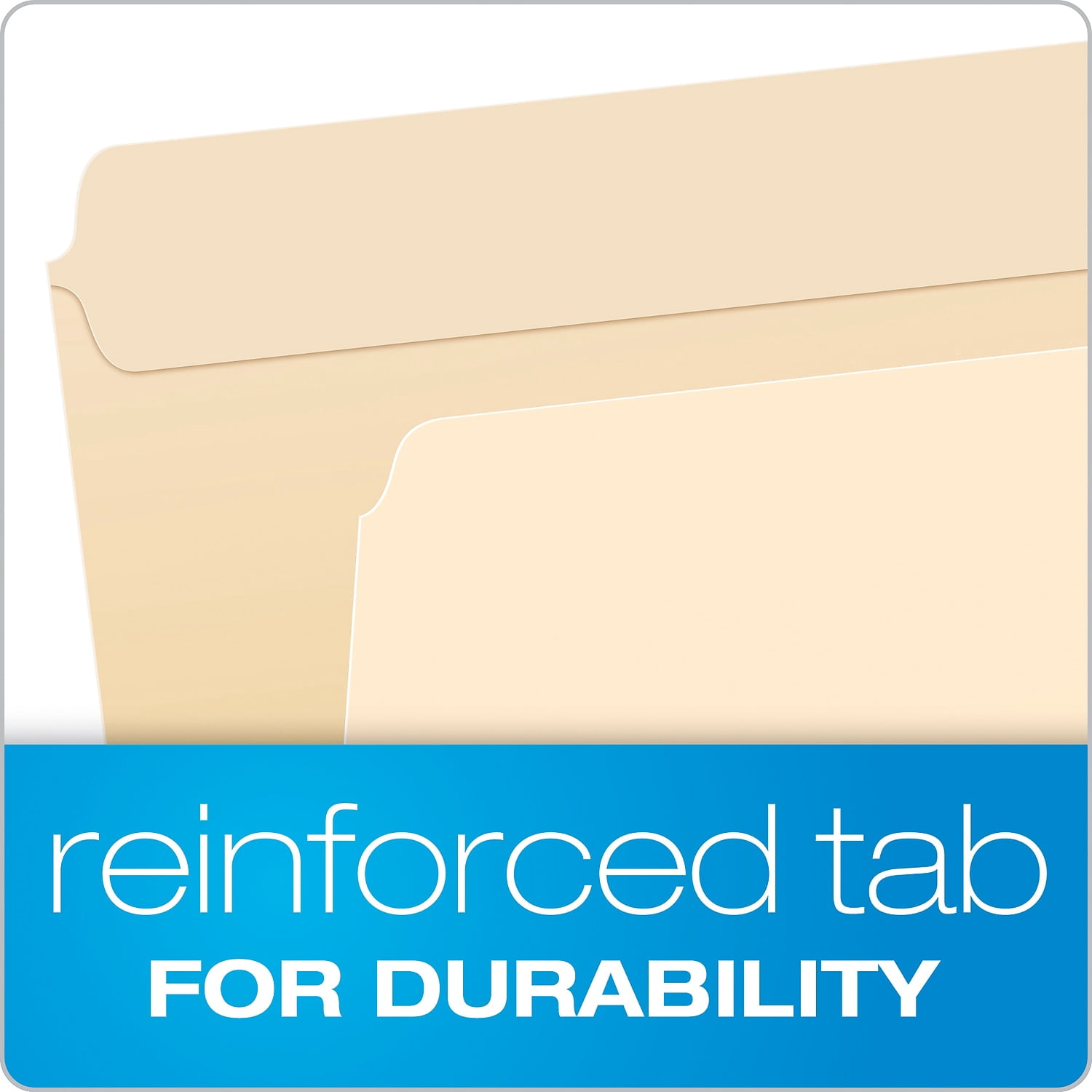 Reinforced Top File Folders, Straight Tab, Letter Size, Manila, 100/box