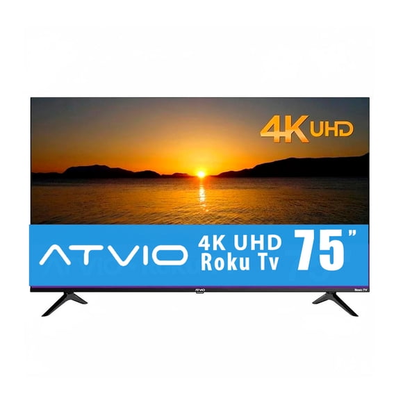 TV ATVIO 75 Pulgadas 4K Roku TVARK7526ILED