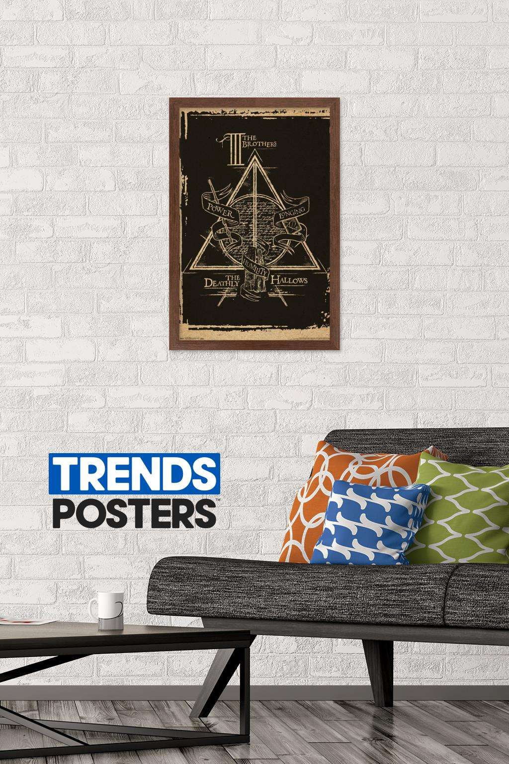 Harry Potter - Deathly Hallows - The Brothers - Symbol Wall Poster, 14.725" x 22.375", Framed