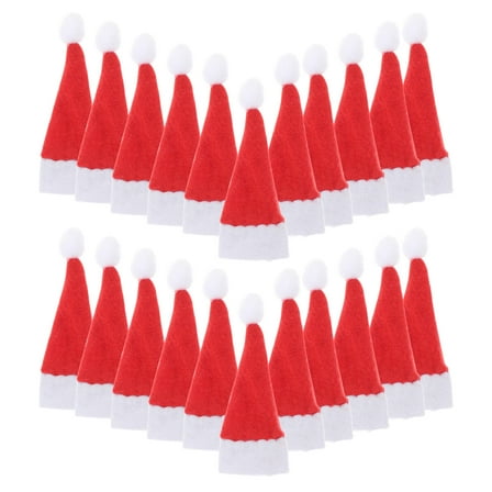 WHAMVOX  30 Pcs Tiny Santa Hat Ornaments Decoration Christmas Hats Mini