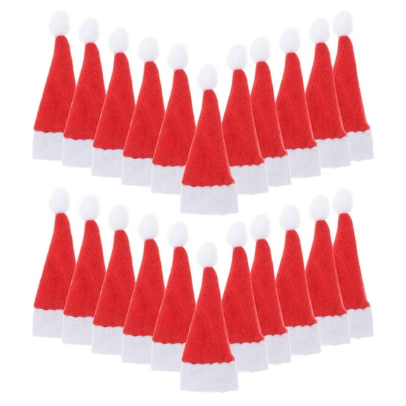 WHAMVOX  30 Pcs Tiny Santa Hat Ornaments Decoration Christmas Hats Mini