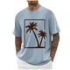 thumbnail image 2 of Tops para hombre, blusas y camisas de cuello redondo y manga corta para hombre, blusas casuales de moda con cuello redondo y estampado para hombre, blusas de poliéster para hombre., 2 of 5