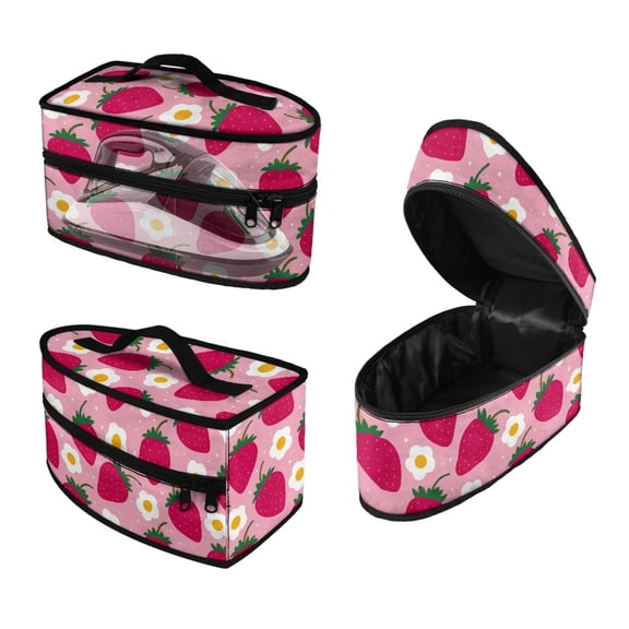 HELLHERO Iron Carrier Bag Durable & Protective Organizer Travel Case Steamer Oganizer Easy to Carry Strawberry, Bag Only