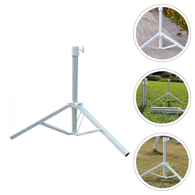 STRANDCHIC Portable Umbrella Stand 1Pack White Iron for Beach and Garden Use