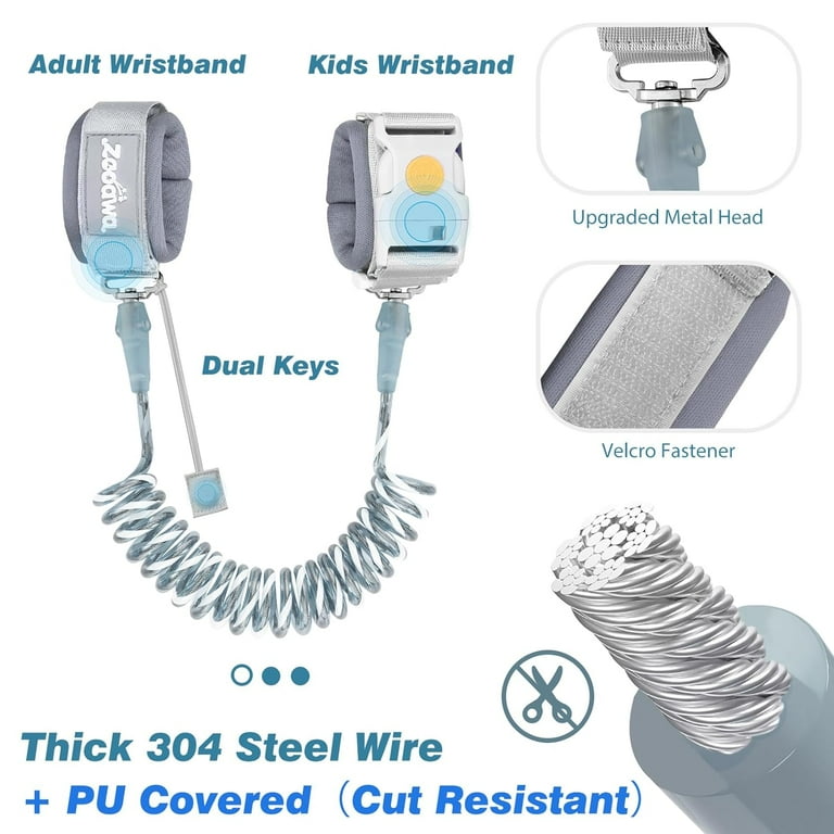 Zooawa 2Pack Anti-Lost Wrist Link, Toddler Harness with Zooawa 2Pack Anti-Lost Wrist Link, Toddler Harness with