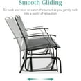 thumbnail image 4 of WYDK 2-Person Outdoor Patio Swing Glider Steel Bench Loveseat Rocker for Deck, Porch w/Textilene Fabric, Steel Frame - Gray, 4 of 7