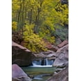 thumbnail image 2 of Rotenberg, Nancy 24x32 White Modern Wood Framed Museum Art Print Titled - UT, Zion Virgin River waterfall and The Narrows, 2 of 4