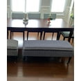 thumbnail image 1 of SEAT4U Linen Stripe Ticking Upholstered Pillowtop 48" Rossini Ottoman Bench with Multi Color Variants, 1 of 5