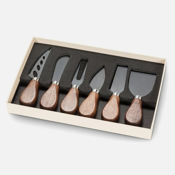 Linen Chest Walnut Handled Cheese Knives, Set of 6