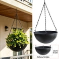thumbnail image 2 of Metal Hanging Planters with Chains Black and Gold Modern Bowl Shaped Flower Pots for Indoor Outdoor Balcony Patio Garden Home Decor, 2 of 9