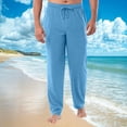 thumbnail image 2 of Wide Leg Pants for Men Elastic Waist Breathable Soft Full Length Pants Weekend Brunch Outfit, 2 of 6