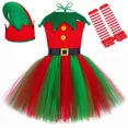 thumbnail image 3 of Disfraz de elfo navideño para niños, vestido de princesa con tutú elegante, ropa navideña para niñas pequeñas, traje de fiesta de Navidad para bebés, regalo, 3 of 5