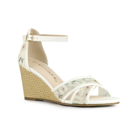 

Allegra K Women s Floral Mesh Lace Wedges Sandals