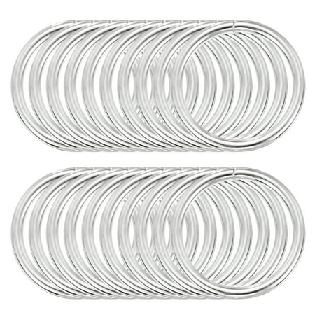 Uxcell 30 Pcs Metal Hoop Rings for Craft 1.6 Inch Floral Wreath Macrame Hoops Dream Catcher Rings for DIY Crafts Macrame Plant Hangers, Silver