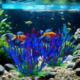 thumbnail image 4 of SHENGLUO Aquarium Artificial Plastic Plants Decorations and Rock Cave Decor Set Goldfish Betta Fish Tank Accessories Small Large Fish Bowl Ornaments,Fish Tank Artificial Plants, (5-12 Inches, Green), 4 of 7