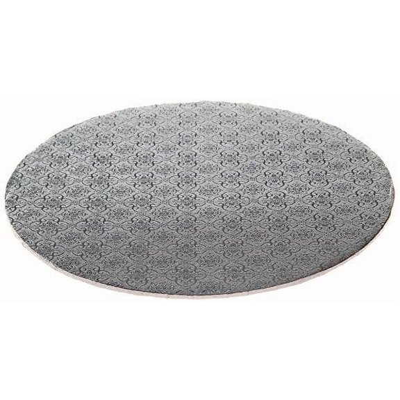O'Creme 12" Silver Round Cake Board, Pack of 10, Foil Cake Drum Base and Cake Platter for Baking Displays and Cake Decorating
