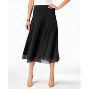 JM Collection - Seamed A-Line Skirt - Petities - S - GRAY