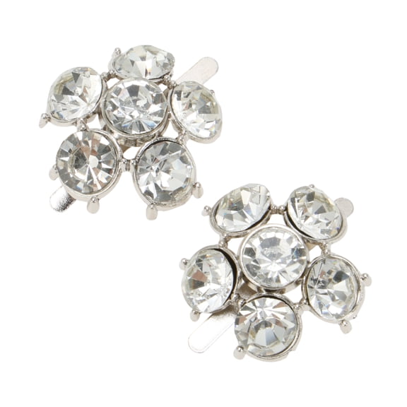 Unique Bargains 2 Pcs Shoe Accessories Fashionable Floral Pin Back Shoe Decorations White