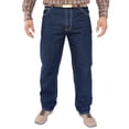 thumbnail image 1 of Pantalón de mezclilla rígida John Silver  Corte recto tipo vaquero Color azul marino, 1 of 2