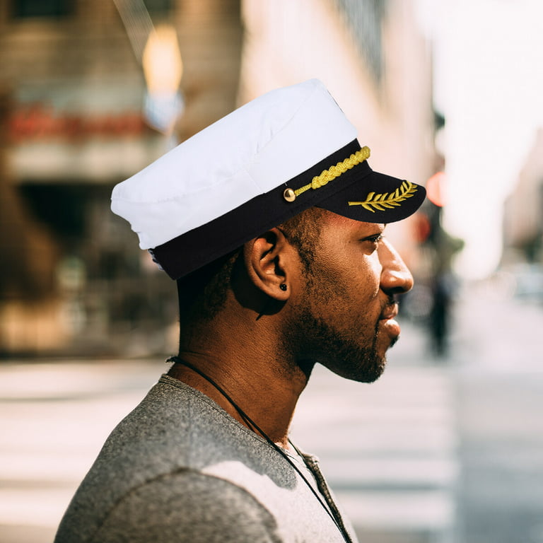 Hat Captain Sailor Captains Hats Boat Adult Partyyacht Costume Navy Men Cap  Nautical White Ship Pirate Outfit Marine