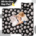 thumbnail image 4 of Baseballs Piles Black Pattern Teens Toddler Nap Mat with Pillow, Sleeping Mat Bag for Preschool Daycare 50"x20", 4 of 6