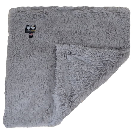 Bessie and Barnie Siberian Grey Luxury Ultra Plush Faux Fur Pet/ Dog Reversible Blanket (Multiple Sizes)