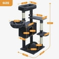 thumbnail image 4 of PAWZ Road 42" Cat Tree Condo With Large Perch Scratching Posts for Indoor Cats, Dark Gray, 4 of 10