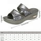 thumbnail image 2 of Sandalias de cuña de tacón grueso Zapato de zapatilla de cuña de diseño de punta abierta para caminar en la playa de verano, gris, tamaño 37 Inevent AP1213-03, 2 of 7