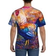thumbnail image 3 of Bixox Men's Rooster Oil Painting Printed Short Sleeve Skinny Athletic T-Shirt, 3 of 6