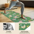 thumbnail image 4 of Cartoon Butterfly Flower Leaf Green Pattern Hot Yoga Mat Towel Non Slip for Hot Yoga - Quick-Drying Yoga Mat Cover with 4 Corner Pockets with Travel Bag - Hot Yoga Towel Non Slip 70"x26", 4 of 6