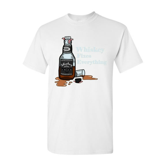 Whiskey Fixes Everything Adult DT T-Shirts Tee