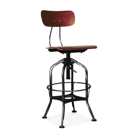 Toledo Red Walnut Black Adjule High Back Bar Chair 25 29 Toledo Red Walnut Black Adjule High Back Bar Chair 25 29 Inch