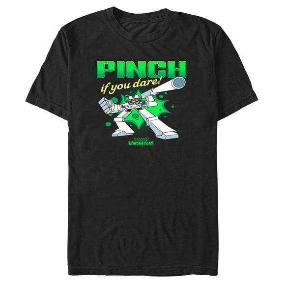 Men's Dexter's Laboratory St. Patrick’s Day Pinch if You Dare  Graphic Tee Black X Large