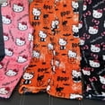 thumbnail image 5 of HelloKitty Anime Pajamas Pants Women Cartoon Family Christmas Halloween Pajama Pants Kawaii Flannel Pajama Pants Black and Pink, 5 of 5