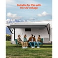 thumbnail image 5 of KFFKFF RV Awning Replacement, 10', Water-Resistant Sun Shelter Vinyl RV Pull-Out Awning with Aluminum Alloy Structure, Electrically Operated Gradient Black Exterior Trailer Shade, 5 of 9