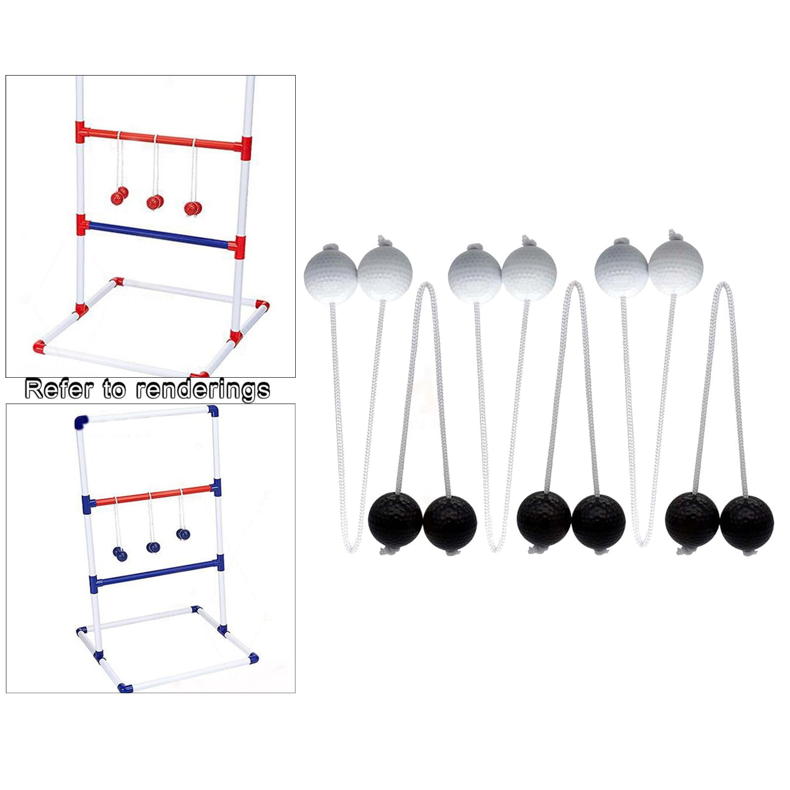 DimyFew 6 Pieces Ladder Ball for Kids Adults Family Outdoor Lawn Yard Beach Game Bola Strands Black and White