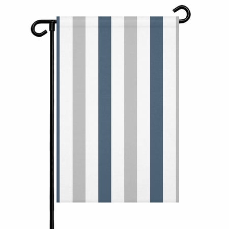 Haze Blue Grey Striped Garden Flag 12x18 Inch Modern Double Sided Small Decorative Garden Flags for Outside Outdoor Yard Porch Lawn Decoration