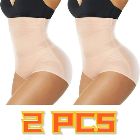 MISS MOLY 2 Packs of Tummy Control Shapewear Panties for Women High Waisted Body Shaper Slimming Shapewear Underwear Girdle Panty