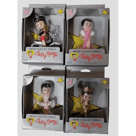 Betty Boop Mini Collectible 4" Tall Doll Vintage Y2K Antique 2000's 4pcs