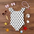 thumbnail image 5 of Abcomgle Girls Swimsuits Size 7-8 Polka Dot One Piece Swimsuits for Little Girls Ruffled Stretchy Bathing Suits for Girls, 5 of 7